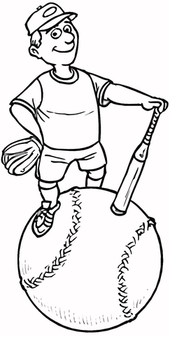 Softball Player  Coloring Page